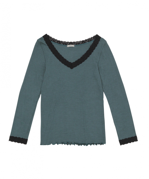 bijorie(ビジュリィ)の「マイクロモダールリブ/ロングスリーブトップ(Tシャツ/カットソー・レディース・ホワイト/ブラック/グレー/ブルーグリーン・M/L)」の8枚目の写真