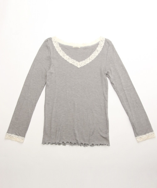 bijorie(ビジュリィ)の「マイクロモダールリブ/ロングスリーブトップ(Tシャツ/カットソー・レディース・ホワイト/ブラック/グレー/ブルーグリーン・M/L)」の9枚目の写真
