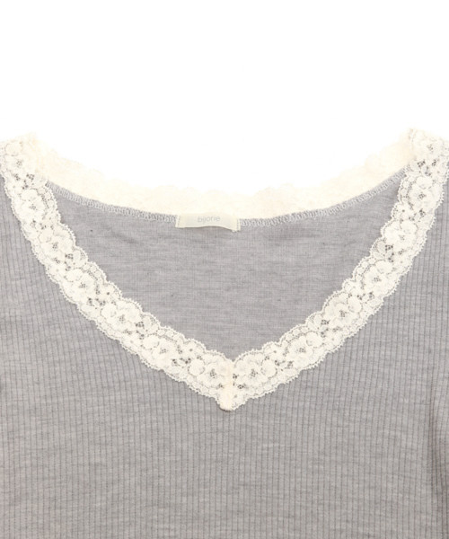 bijorie(ビジュリィ)の「マイクロモダールリブ/ロングスリーブトップ(Tシャツ/カットソー・レディース・ホワイト/ブラック/グレー/ブルーグリーン・M/L)」の10枚目の写真
