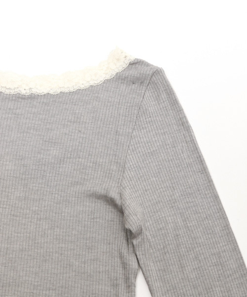bijorie(ビジュリィ)の「マイクロモダールリブ/ロングスリーブトップ(Tシャツ/カットソー・レディース・ホワイト/ブラック/グレー/ブルーグリーン・M/L)」の13枚目の写真