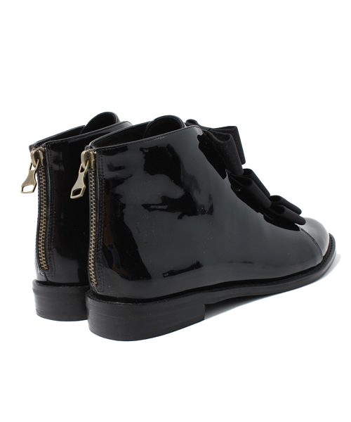 bpr BEAMS Women's（ビーピーアール　ビームス）の「△F-TROUPE / エナメル bowブーツ（ブーツ・レディース・ブラック・36/37/38/39）」の4枚目の写真