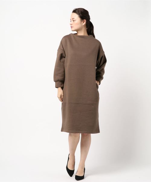 AMERICAN HOLIC(アメリカンホリック)の「・ボトル裏毛裏起毛ワンピース(ワンピース・レディース・ブラック/キャメル/ダークグリーン/チャコールグレー/モカ・M/L)」の3枚目の写真