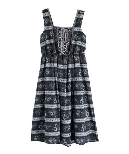 axes femme（アクシーズファム）の「フラワーボーダーワンピ