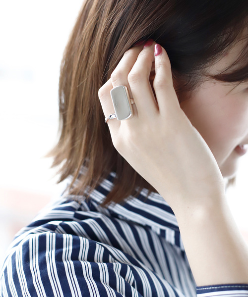 スクエアモチーフのボリュームリング[silver925]（リング）｜ANEMONE（アネモネ）