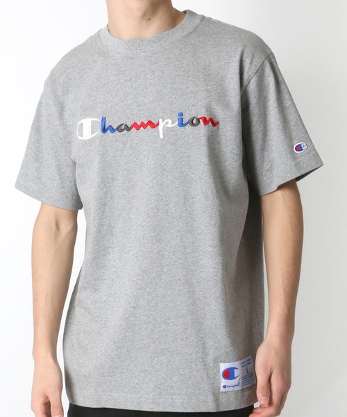 Champion(チャンピオン)の「Champion/チャンピオン カラーロゴ刺繍 Tシャツ(Tシャツ/カットソー・メンズ・ホワイト/ネイビー/ブラック/グレー・L/XL/M)」の3枚目の写真