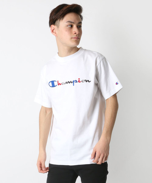 Champion(チャンピオン)の「Champion/チャンピオン カラーロゴ刺繍 Tシャツ(Tシャツ/カットソー・メンズ・ホワイト/ネイビー/ブラック/グレー・L/XL/M)」の18枚目の写真