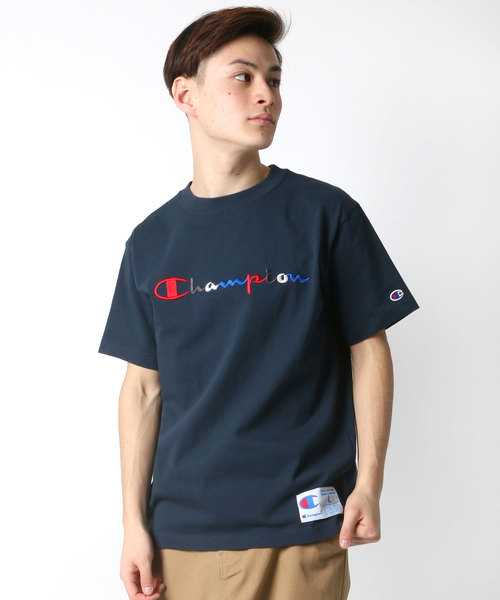 Champion(チャンピオン)の「Champion/チャンピオン カラーロゴ刺繍 Tシャツ(Tシャツ/カットソー・メンズ・ホワイト/ネイビー/ブラック/グレー・L/XL/M)」の21枚目の写真