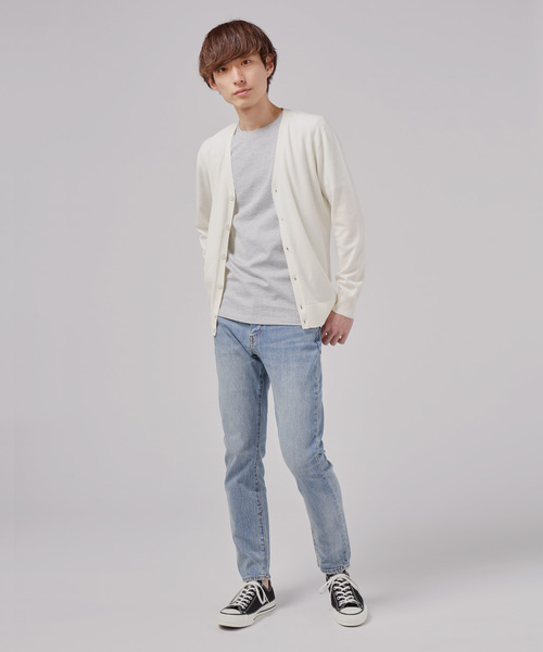 ZOZO（ゾゾ）の「ホールガーメントコットンVネックニットカーディガン（パターンオーダー）／ネイビー[MEN]（カーディガン/ボレロ・メンズ・ネイビー・マルチサイズ）」の3枚目の写真