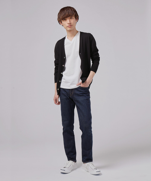 ZOZO（ゾゾ）の「ホールガーメントコットンVネックニットカーディガン（パターンオーダー）／ネイビー[MEN]（カーディガン/ボレロ・メンズ・ネイビー・マルチサイズ）」の7枚目の写真