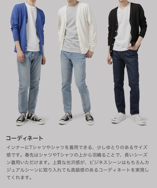 ZOZO（ゾゾ）の「ホールガーメントコットンVネックニットカーディガン（パターンオーダー）／ネイビー[MEN]（カーディガン/ボレロ・メンズ・ネイビー・マルチサイズ）」の15枚目の写真