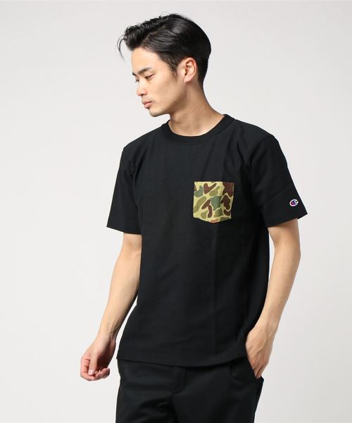 Champion（チャンピオン）の「チャンピオン RW T-SHIRT（Tシャツ/カットソー・メンズ・ホワイト/グレー/ネイビー/ブラック×グリーン・S/M/XL/L）」の3枚目の写真