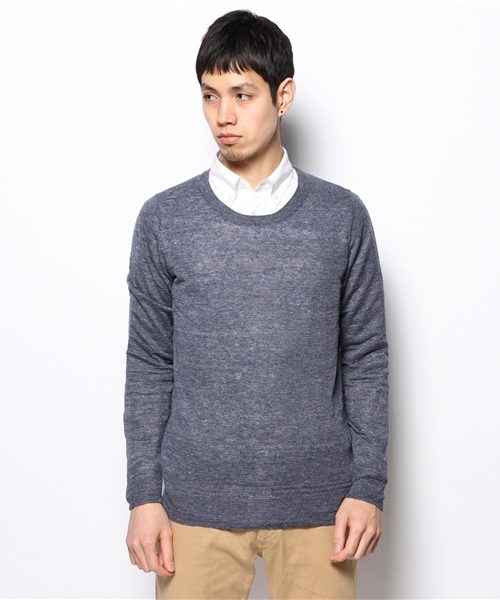 goa（ゴア）の「リネンクルーネックプルオーバー（ニット/セーター・メンズ・キナリ/モカ/ベージュ/インディゴブルー・FREE）」の5枚目の写真