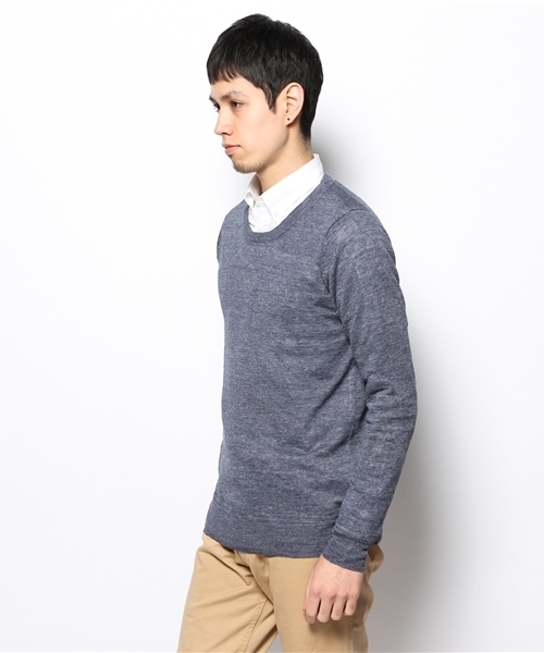 goa（ゴア）の「リネンクルーネックプルオーバー（ニット/セーター・メンズ・キナリ/モカ/ベージュ/インディゴブルー・FREE）」の6枚目の写真