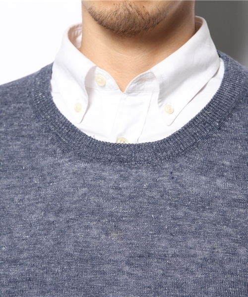 goa（ゴア）の「リネンクルーネックプルオーバー（ニット/セーター・メンズ・キナリ/モカ/ベージュ/インディゴブルー・FREE）」の8枚目の写真