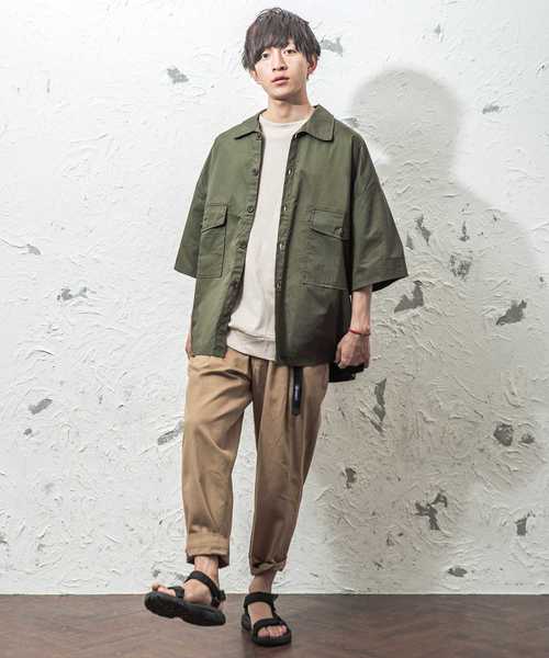 MinoriTY（マイノリティ）の「ポケット付きビッグシャツ ビッグシルエット（シャツ/ブラウス・メンズ・ベージュ/カーキ/ブラック・M/L）」の13枚目の写真