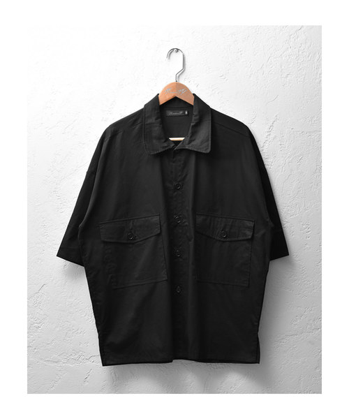MinoriTY（マイノリティ）の「ポケット付きビッグシャツ ビッグシルエット（シャツ/ブラウス・メンズ・ベージュ/カーキ/ブラック・M/L）」の12枚目の写真