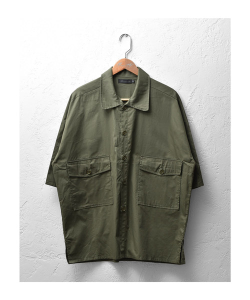 MinoriTY（マイノリティ）の「ポケット付きビッグシャツ ビッグシルエット（シャツ/ブラウス・メンズ・ベージュ/カーキ/ブラック・M/L）」の9枚目の写真
