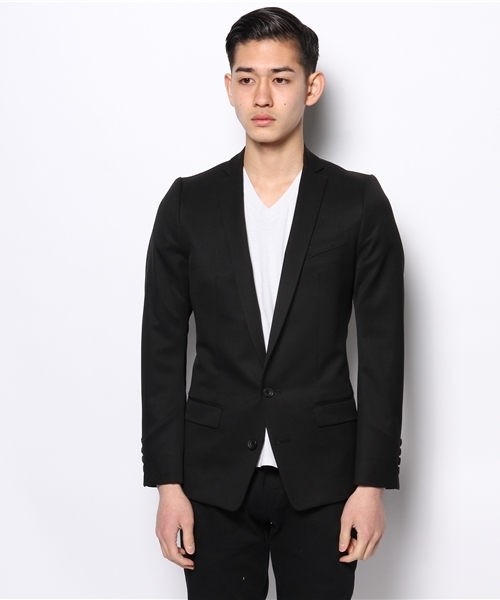 ato（アトウ）の「ato  2BSプレミアムギャバジャケット（テーラードジャケット・メンズ・ブラック・42/44/46）」の3枚目の写真