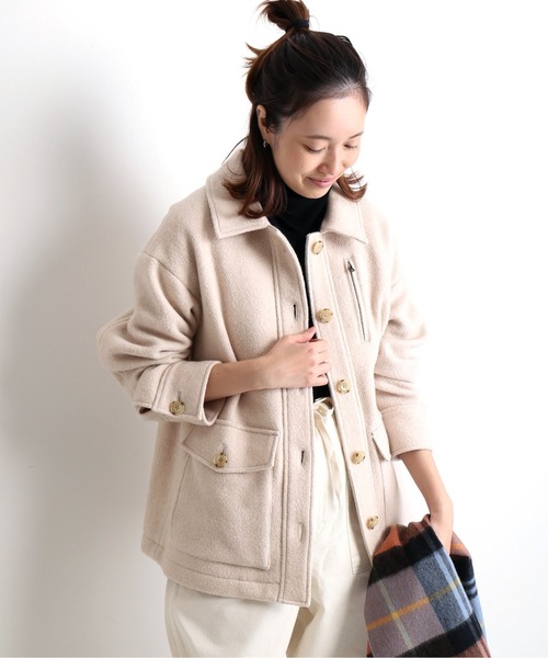 SLOBE IENA（スローブイエナ）の「ウールCPOブルゾン◆（ブルゾン・レディース・ベージュ/イエロー・FREE）」の8枚目の写真