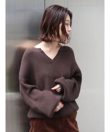 Ungrid | スリットネックワッフルニット(ニット/セーター)