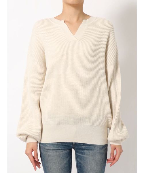 Ungrid(アングリッド)の「スリットネックワッフルニット(ニット/セーター・レディース・ブラック/ブラウン/アイボリー・FREE)」の20枚目の写真