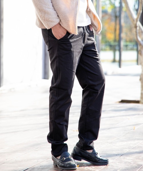 NYLAUS(ナイラス)の「NYLAUS ALLWAYストレッチ スリム イージー チノパンツ(チノパンツ)」|ブラック