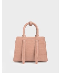 クロックエフェクト ハンドバッグ / Croc-Effect Handbag