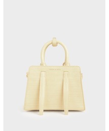 クロックエフェクト ハンドバッグ / Croc-Effect Handbag