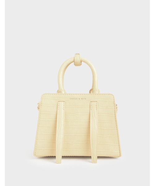 CHARLES & KEITH(チャールズ & キース)の「クロックエフェクト ハンドバッグ / Croc-Effect Handbag(ハンドバッグ・レディース・イエロー/ライトブラウン/ベビーピンク/ブラック・M)」の3枚目の写真
