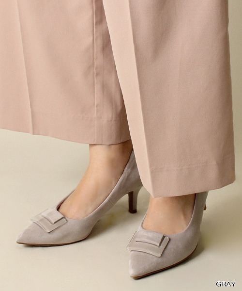 RANDA（ランダ）の「ストレスフリー/スクエアパーツポインテッドトゥパンプス（パンプス・レディース・ブラック/ベージュ/グレー・23/24/25/22/22.5/24.5/23.5/25.5）」の3枚目の写真