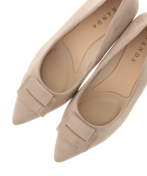RANDA（ランダ）の「ストレスフリー/スクエアパーツポインテッドトゥパンプス（パンプス・レディース・ブラック/ベージュ/グレー・23/24/25/22/22.5/24.5/23.5/25.5）」の4枚目の写真