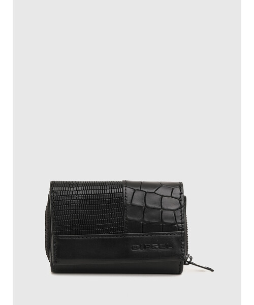 DIESEL メンズ カウレザー クロコ 三つ折りウォレット