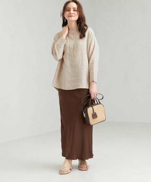 green label relaxing（グリーンレーベルリラクシング）の「[コルトレイクリネン] SC ドルマン シャツ（シャツ/ブラウス・レディース・ベージュ/ダークブラウン/ライトブルー・FREE）」の13枚目の写真