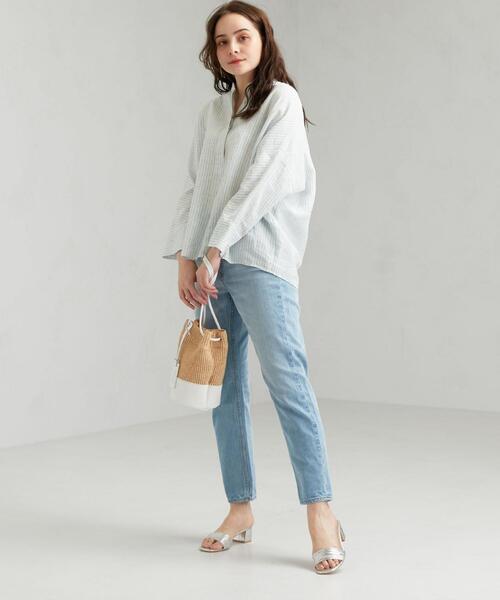 green label relaxing（グリーンレーベルリラクシング）の「[コルトレイクリネン] SC ドルマン シャツ（シャツ/ブラウス・レディース・ベージュ/ダークブラウン/ライトブルー・FREE）」の4枚目の写真