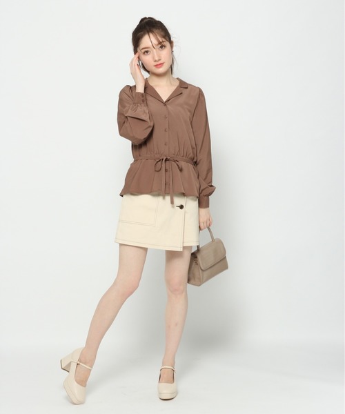 Heather（ヘザー）の「Wキリカエカイキンブラウス　873517（シャツ/ブラウス・レディース・ベージュ/ブラウン/アイボリー・FREE）」の7枚目の写真