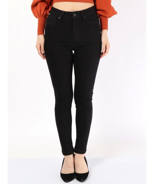 EMODA(エモダ)の「RIPPEDジャストウエストパギンス(デニムパンツ・レディース・インディゴブルー/ブラック・SMALL/X-SMALL/MEDIUM)」の4枚目の写真