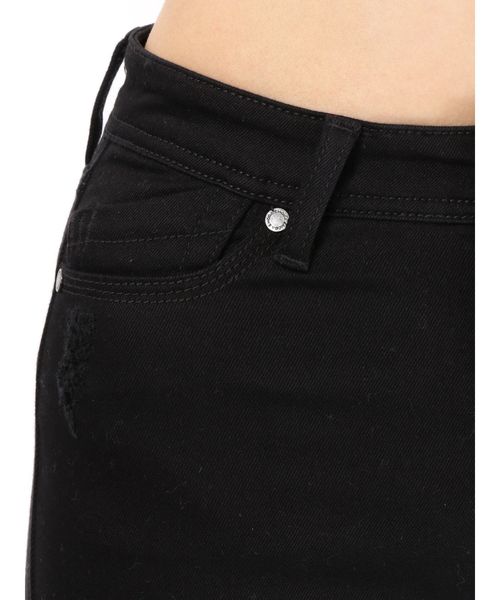 EMODA(エモダ)の「RIPPEDジャストウエストパギンス(デニムパンツ・レディース・インディゴブルー/ブラック・SMALL/X-SMALL/MEDIUM)」の7枚目の写真