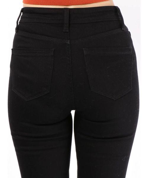 EMODA(エモダ)の「RIPPEDジャストウエストパギンス(デニムパンツ・レディース・インディゴブルー/ブラック・SMALL/X-SMALL/MEDIUM)」の15枚目の写真