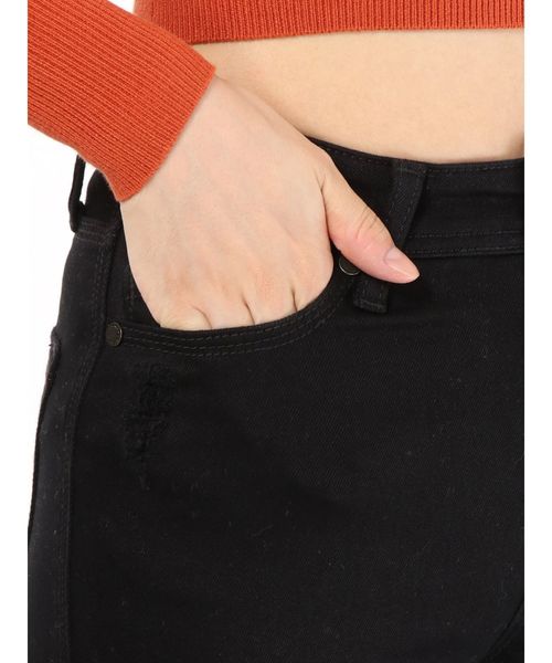 EMODA(エモダ)の「RIPPEDジャストウエストパギンス(デニムパンツ・レディース・インディゴブルー/ブラック・SMALL/X-SMALL/MEDIUM)」の9枚目の写真