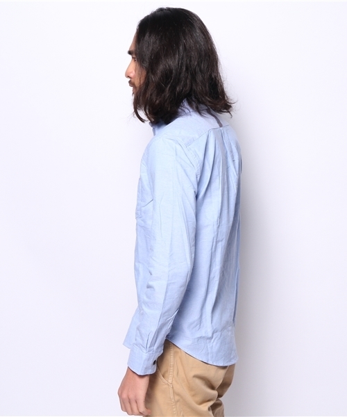 WEGO（ウィゴー）の「WEGO/パラシュートボタンオックスシャツ（シャツ/ブラウス・メンズ・ホワイト/サックスブルー・MEDIUM/LARGE）」の4枚目の写真