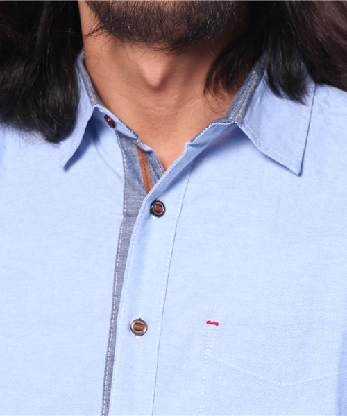 WEGO（ウィゴー）の「WEGO/パラシュートボタンオックスシャツ（シャツ/ブラウス・メンズ・ホワイト/サックスブルー・MEDIUM/LARGE）」の6枚目の写真