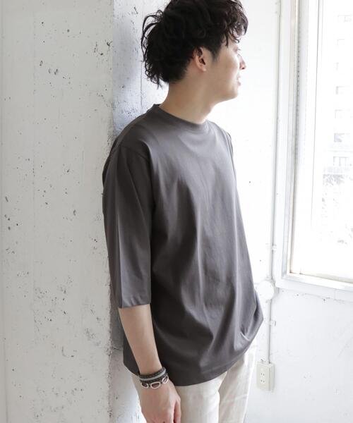 URBAN RESEARCH DOORS(アーバンリサーチドアーズ)の「ダブルシルケット6分袖tee(Tシャツ/カットソー・メンズ・ベージュ/ブルー/レッド/チャコールグレー・40/38)」の2枚目の写真