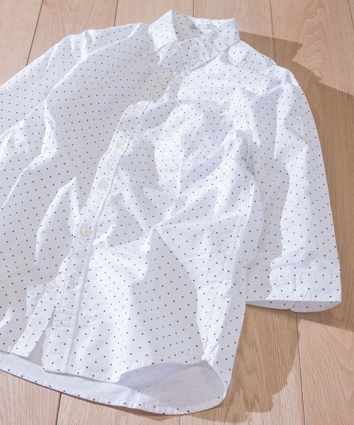 Candy Fantasy（キャンディーファンタジー）の「【a】ライトオックス ボタンダウン7分袖シャツ（シャツ/ブラウス・メンズ・ドット/ピンク/ホワイト/ブラック/カーキ/サックスブルー/ホワイト系その他/ネイビー・LARGE/MEDIUM/X-LARGE）」の3枚目の写真