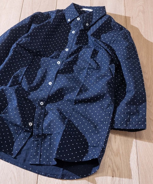 Candy Fantasy（キャンディーファンタジー）の「【a】ライトオックス ボタンダウン7分袖シャツ（シャツ/ブラウス・メンズ・ドット/ピンク/ホワイト/ブラック/カーキ/サックスブルー/ホワイト系その他/ネイビー・LARGE/MEDIUM/X-LARGE）」の8枚目の写真