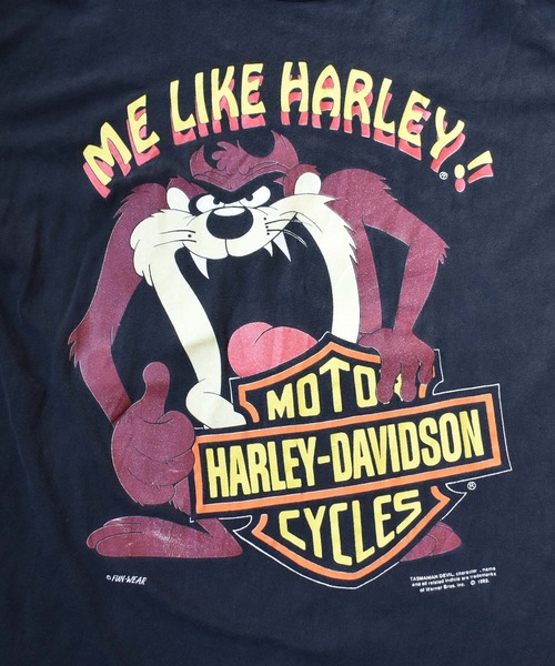 XL☺︎古着 90s ハーレーダビッドソン × タズ Taz シングルステッチ Harley Davidson - 【90s・USA製】ハーレーダビッドソン Tシャツ