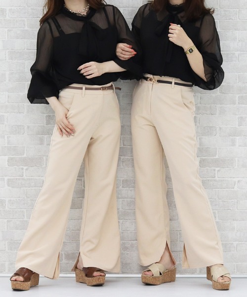 PairPair(ペアペア)の「カラーフレアパンツ(その他パンツ・レディース・ブラック/ブラウン/ミント/ブルーグレー/ライトベージュ・SMALL/MEDIUM)」の6枚目の写真