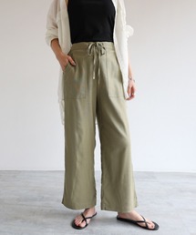 レーヨンリネンベイカーワイドパンツ
