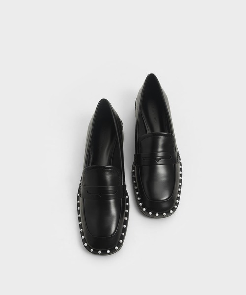 CHARLES & KEITH(チャールズ & キース)の「エンベリッシュドトリム ローファーフラット / Embellished-Trim Loafer Flats(ローファー・レディース・ブラック/オリーブ/マルーン・22.5cm/23cm/23.5cm/24.5cm/25cm/25.5cm)」の7枚目の写真