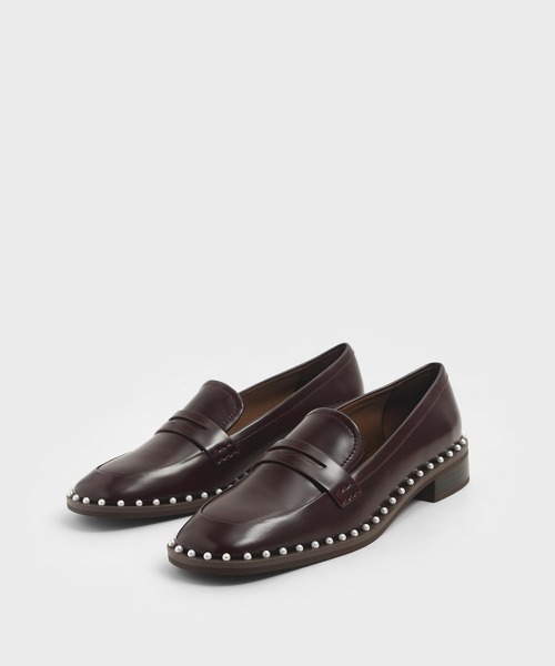 CHARLES & KEITH(チャールズ & キース)の「エンベリッシュドトリム ローファーフラット / Embellished-Trim Loafer Flats(ローファー・レディース・ブラック/オリーブ/マルーン・22.5cm/23cm/23.5cm/24.5cm/25cm/25.5cm)」の11枚目の写真