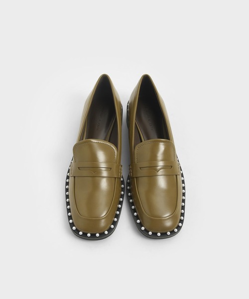 CHARLES & KEITH(チャールズ & キース)の「エンベリッシュドトリム ローファーフラット / Embellished-Trim Loafer Flats(ローファー・レディース・ブラック/オリーブ/マルーン・22.5cm/23cm/23.5cm/24.5cm/25cm/25.5cm)」の10枚目の写真
